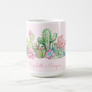 Waterverf Chic Succulents Koffiemok