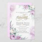 Waterverf Chic Violet Flowers Kaart (Voorkant / Achterkant)