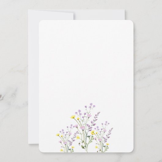 Waterverf Chic Wildflower Wedding Kaart (Achterkant)