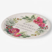 Waterverf Chic Winter Floral Persoonlijke naam Papieren Bordje (Gekanteld)