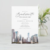 Waterverf Chicago Bachelorette Itinerary en Kaart (Staand voorkant)