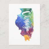 Waterverf Chicago Briefkaart (Voorkant)