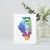 Waterverf Chicago Briefkaart (Staand voorkant)