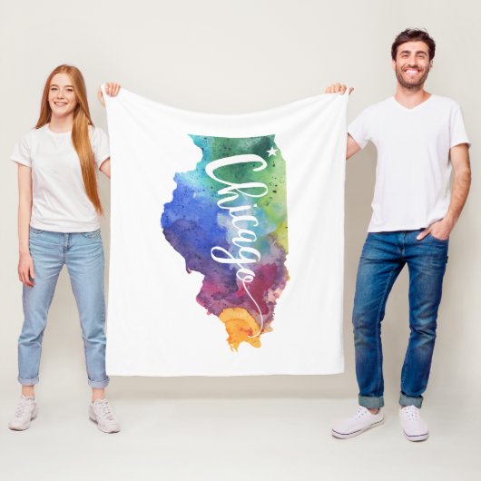 Waterverf Chicago Fleece Deken (In situ)