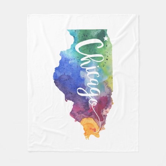 Waterverf Chicago Fleece Deken (Voorkant)
