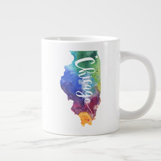 Waterverf Chicago Grote Koffiekop (Rechts)