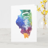 Waterverf Chicago Kaart (Gele Bloem)