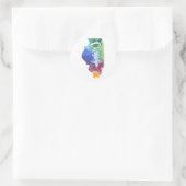 Waterverf Chicago Ronde Sticker (Tas)