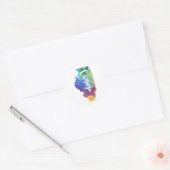 Waterverf Chicago Ronde Sticker (Envelop)