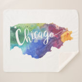 Waterverf Chicago Sherpa Deken (Voorkant (horizontaal))