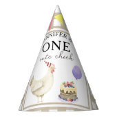 Waterverf Chick 1e verjaardag Feesthoedjes (Voorkant)