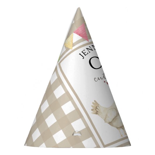 Waterverf Chick 1e verjaardag Feesthoedjes (Links)