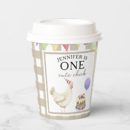 Waterverf Chick 1e verjaardag Papieren Bekers