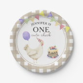 Waterverf Chick 1e verjaardag Papieren Bordje (Voorkant)