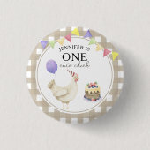 Waterverf Chick 1e verjaardag Ronde Button 3,2 Cm (Voorkant)