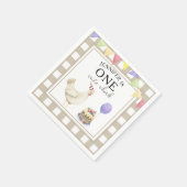 Waterverf Chick 1e verjaardag Servet (Hoek)