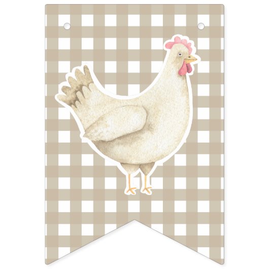 Waterverf Chick 1e verjaardag Vlaggetjes (Tweede vlag)