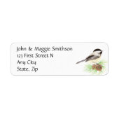 Waterverf Chickadee Address Name Label Customize (Voorkant)