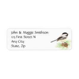 Waterverf Chickadee Address Name Label Customize