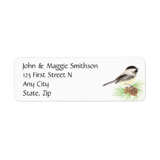 Waterverf Chickadee Address Name Label Customize
