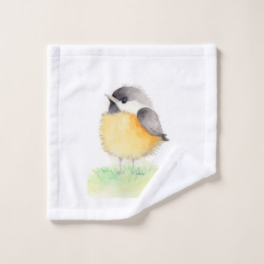 Waterverf Chickadee Bad Handdoek (Wasdoekje)