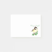 Waterverf Chickadee Bird Merry & Bright Kerstmis Post-it® Notes (Voorkant)