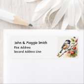 Waterverf Chickadee Bird Natuur Animal Art Etiket (Insitu)