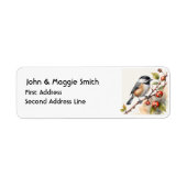Waterverf Chickadee Bird Natuur Animal Art Etiket (Voorkant)