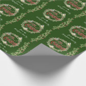 Waterverf Chickadee Birds Merry Kerstmis Wreater Cadeaupapier (Hoek)