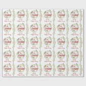 Waterverf Chickadee Birds Merry Kerstmis Wreater Cadeaupapier (Vlak)