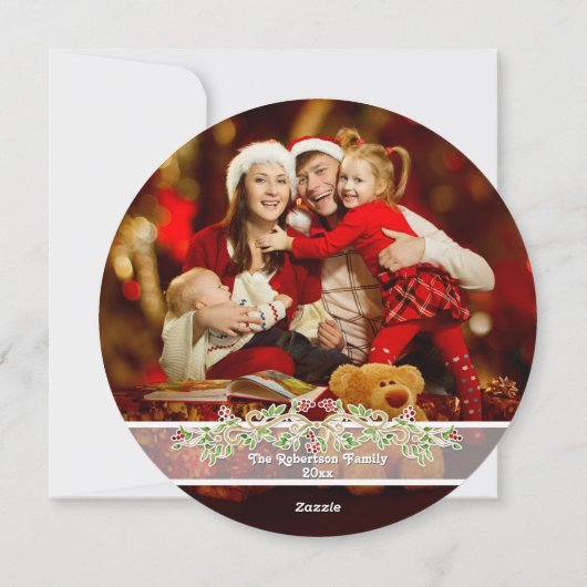 Waterverf Chickadee Birds Merry Kerstmis Wreater Feestdagenkaart (Achterkant)