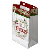 Waterverf Chickadee Birds Merry Kerstmis Wreater Klein Cadeauzakje (Voorkant Gekanteld)