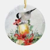 Waterverf Chickadee en Lantern Ceramic Ornament (Voorkant)