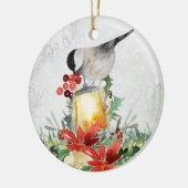 Waterverf Chickadee en Lantern Ceramic Ornament (Links)