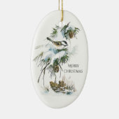 Waterverf Chickadee Keramisch Ornament (Rechts)