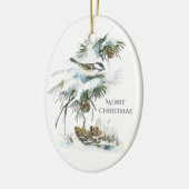 Waterverf Chickadee Keramisch Ornament (Links)