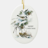 Waterverf Chickadee Keramisch Ornament (Achterkant)
