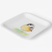 Waterverf Chickadee Papieren Bordje (Gebogen)