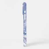 Waterverf Chickadee Winter Snow Forest Bird iPhone Hoesje (Linkerkant)