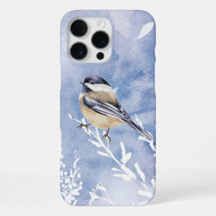 Waterverf Chickadee Winter Snow Forest Bird iPhone 16 Pro Max Hoesje