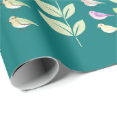 Waterverf Chickadees & Leaves Cadeaupapier (Rol Hoek)