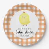 Waterverf Chicken Baby shower Papieren Bordje (Voorkant)
