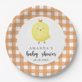 Waterverf Chicken Baby shower Papieren Bordje