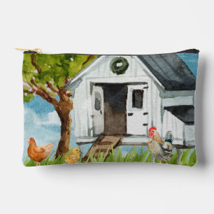 "Waterverf Chicken Coop Print Cut Sew Bag - Schatt Etui