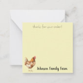 Waterverf Chicken Custom Notitiekaartje (Voorkant)