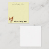 Waterverf Chicken Custom Notitiekaartje (Voorkant / Achterkant)