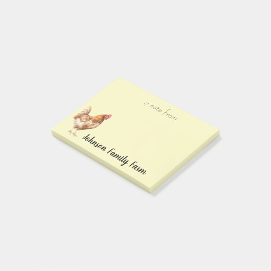 Waterverf Chicken Custom Post-it® Notes (Schuin)