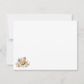 Waterverf Chicken Folk Art Stationery Notitiekaartje (Achterkant)