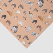 Waterverf Chicken Print Roos Gold Tissuepapier (Detail)