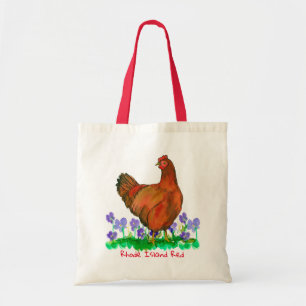 Waterverf Chicken Rhode Island Red Hen Tote Bag
